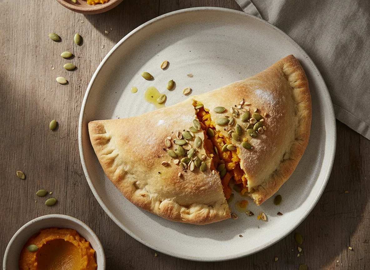 Calzone de calabaza y semillas photo