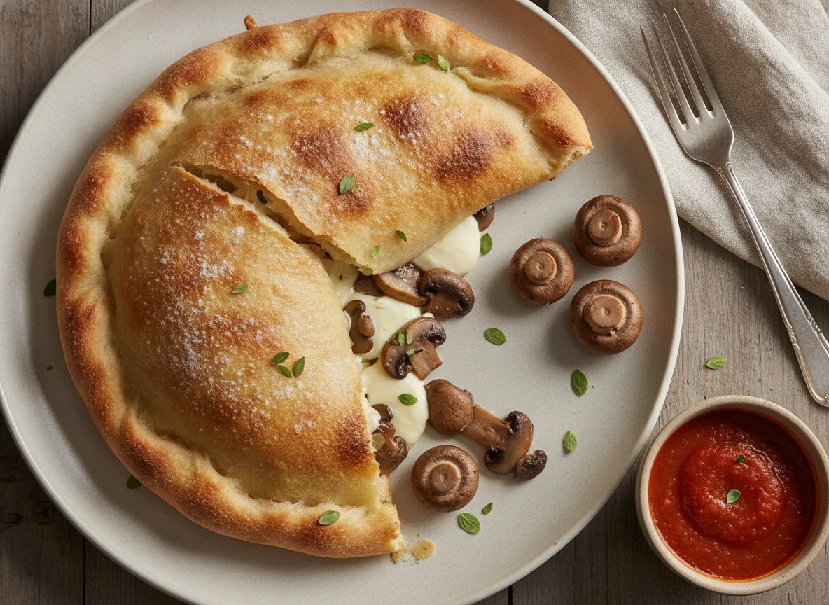Calzone de champiñones photo