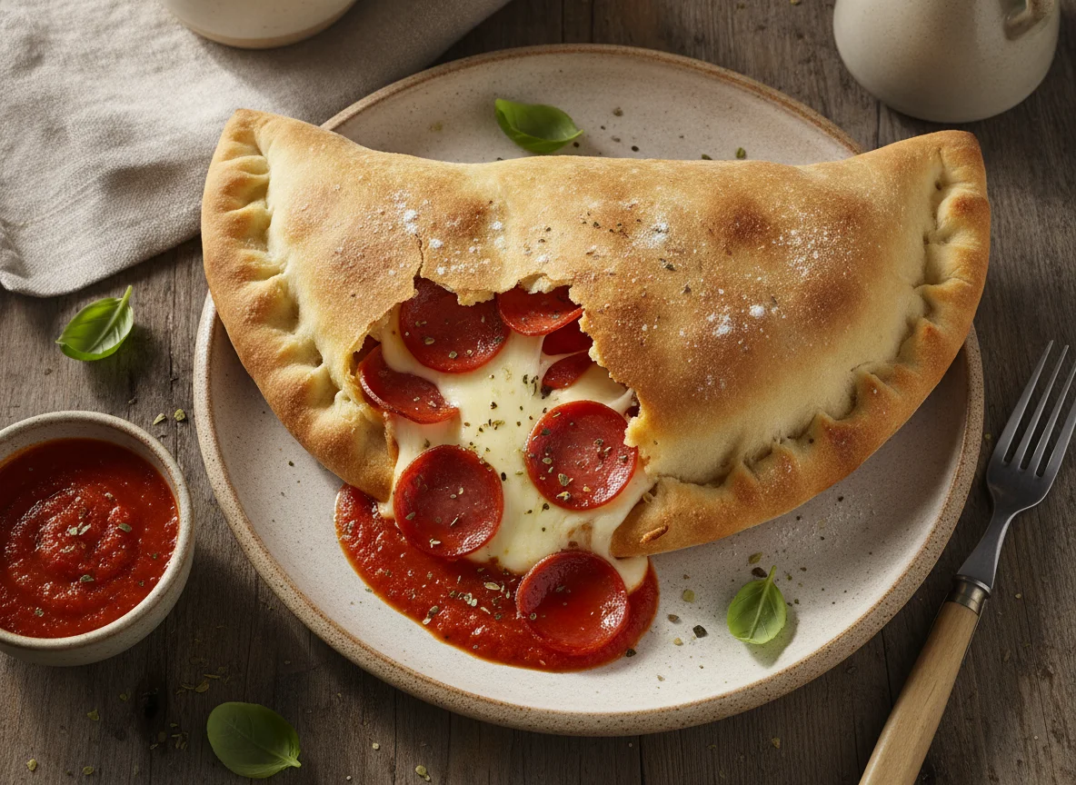 Calzone de pepperoni y queso photo