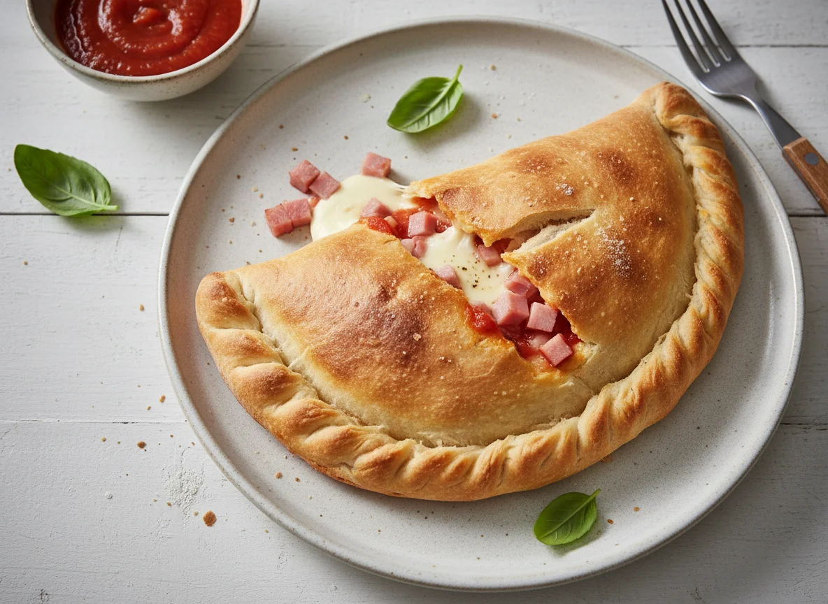 Calzone de queso y jamón photo
