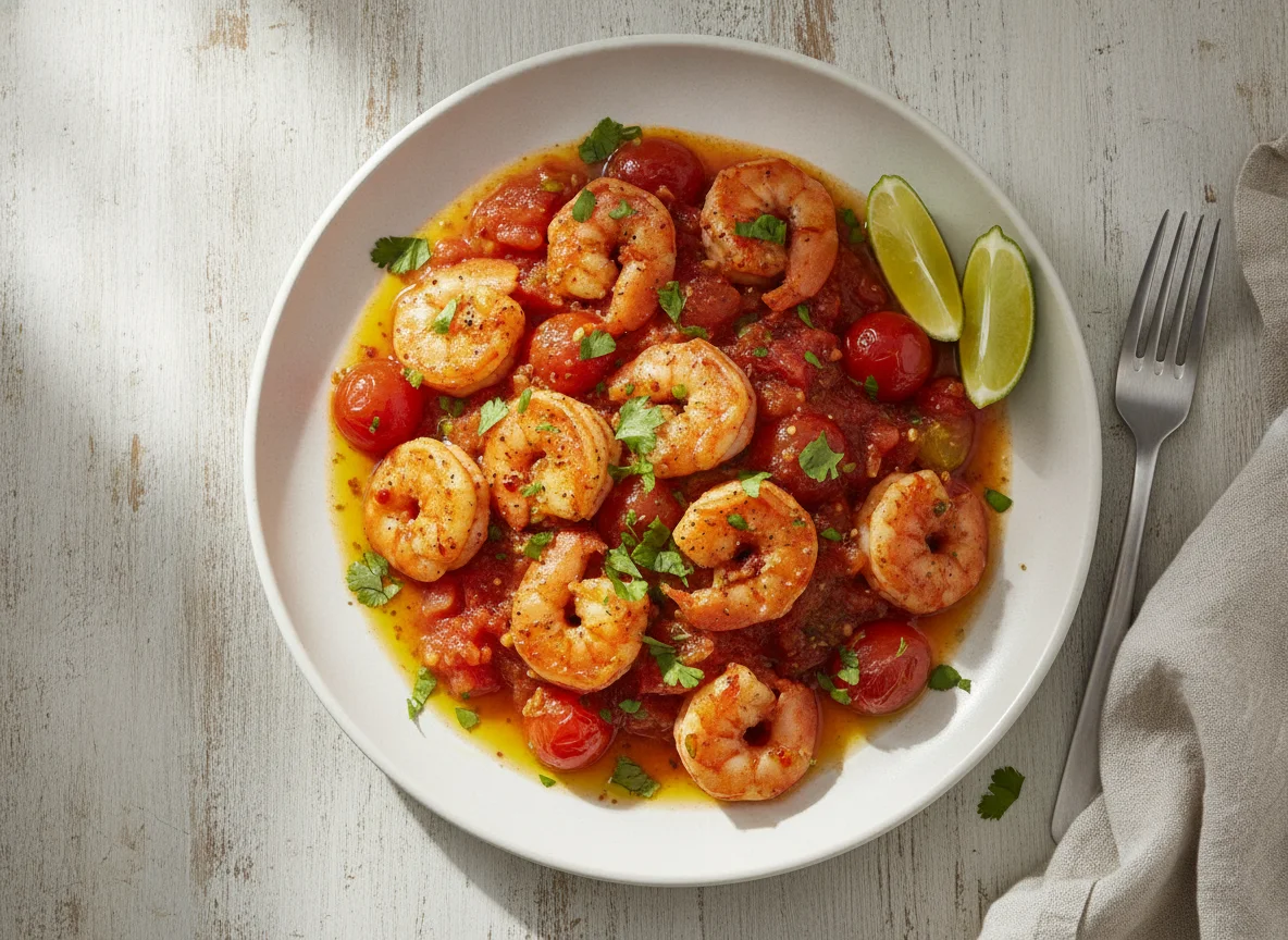 Camarones con tomate photo