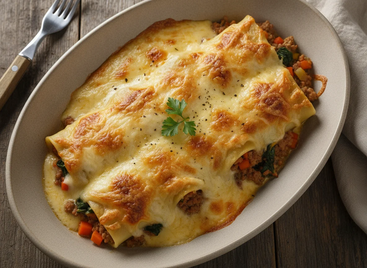 Canelones gratinados photo