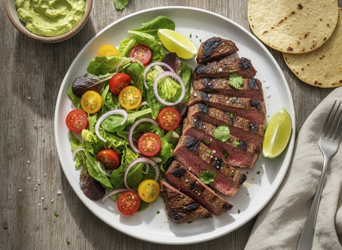 Carne asada con ensalada photo