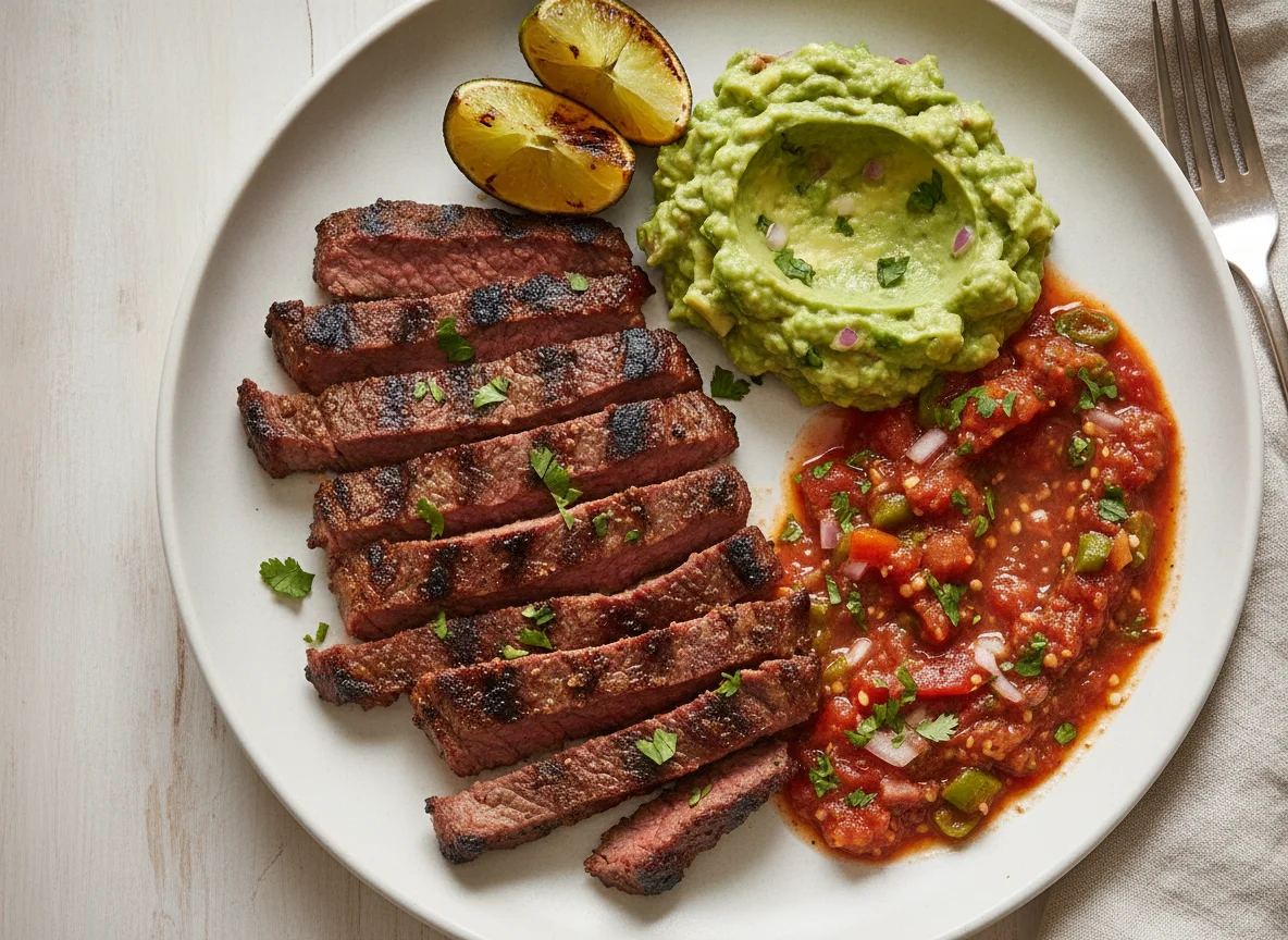 Carne Asada con Guacamole y Salsa photo