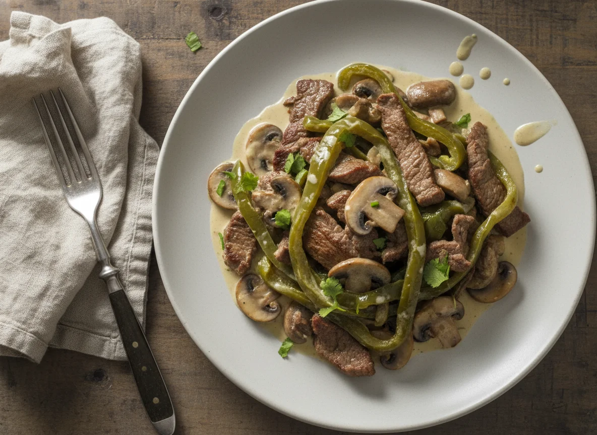 Carne de Res con Champiñones y Rajas photo