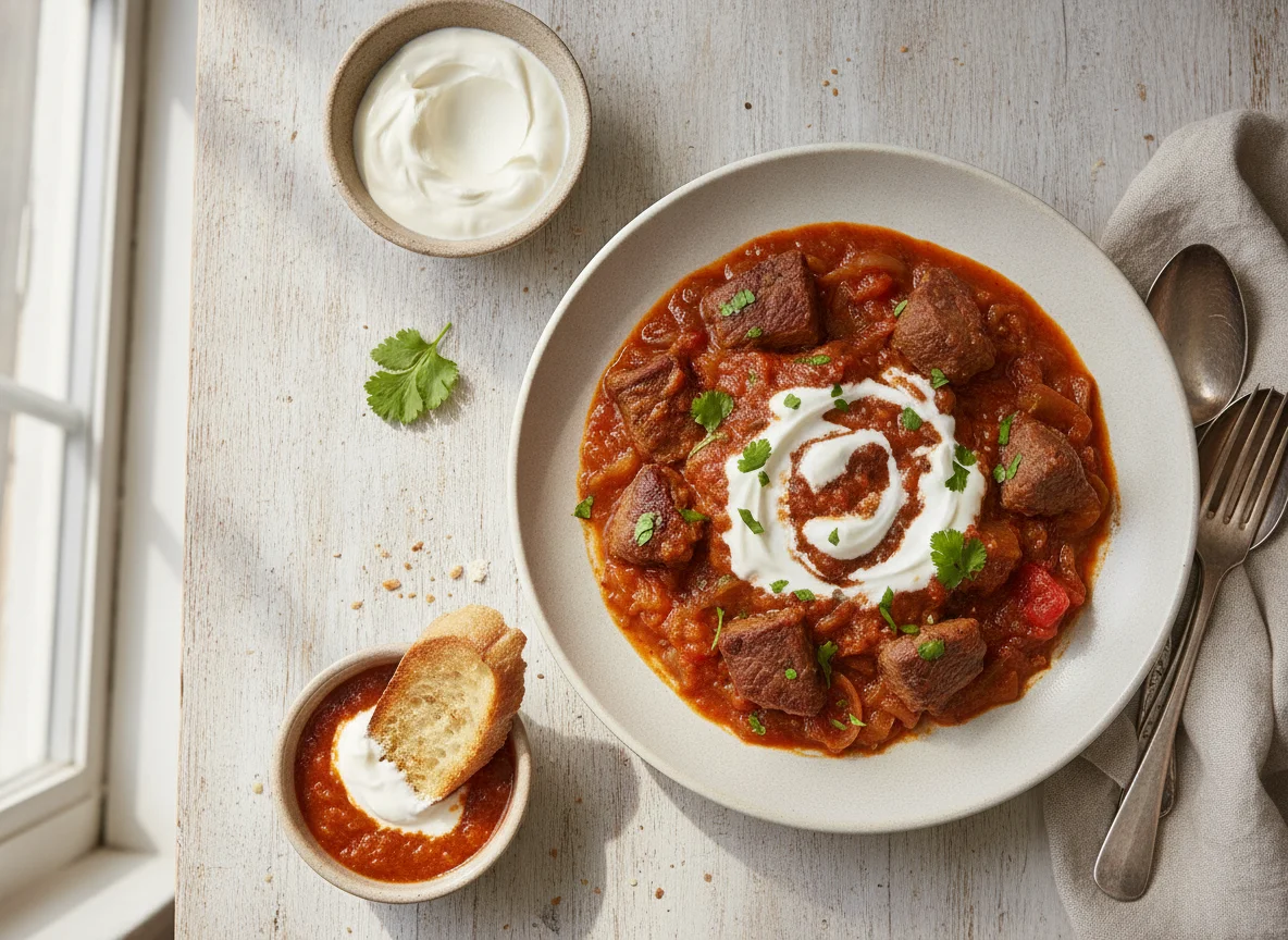 Carne en salsa con crema photo