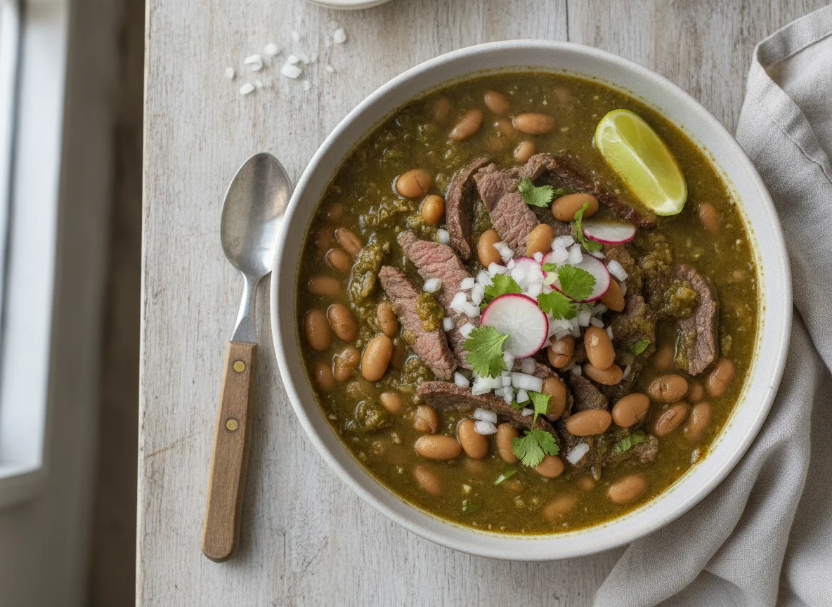 Carne en su jugo con frijoles photo