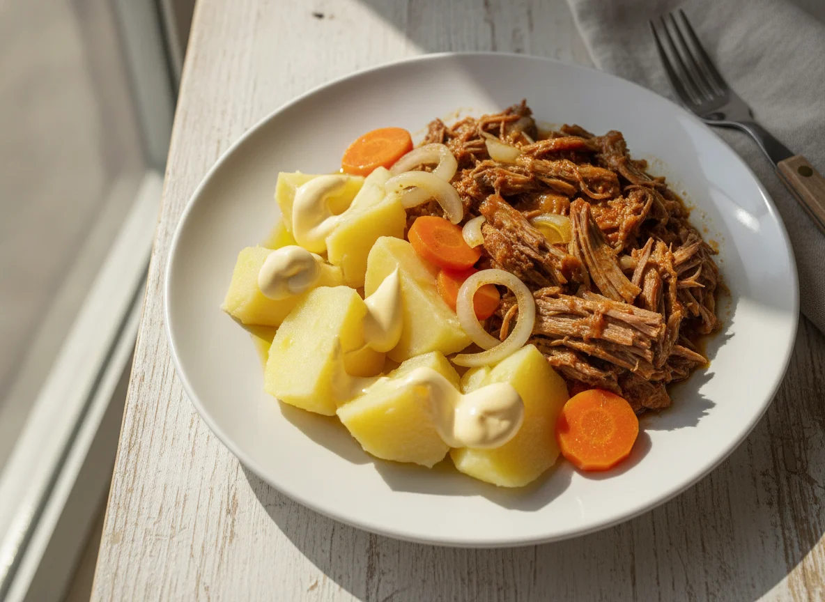 Carne mechada con papas mayo photo