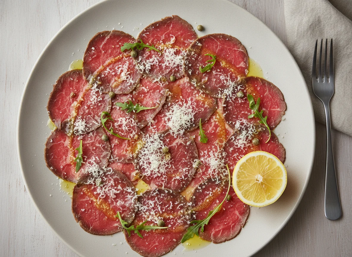 Carpaccio de ternera con queso photo