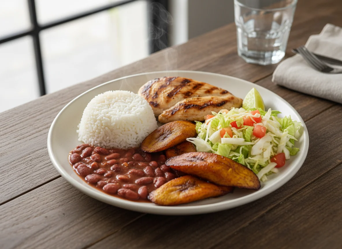 Casado con pollo a la plancha photo