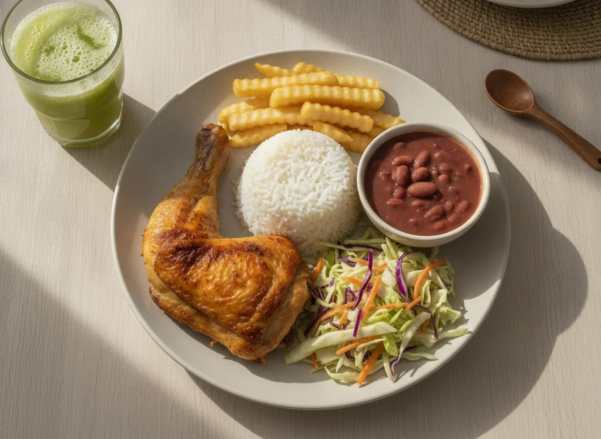Casado de pollo asado photo