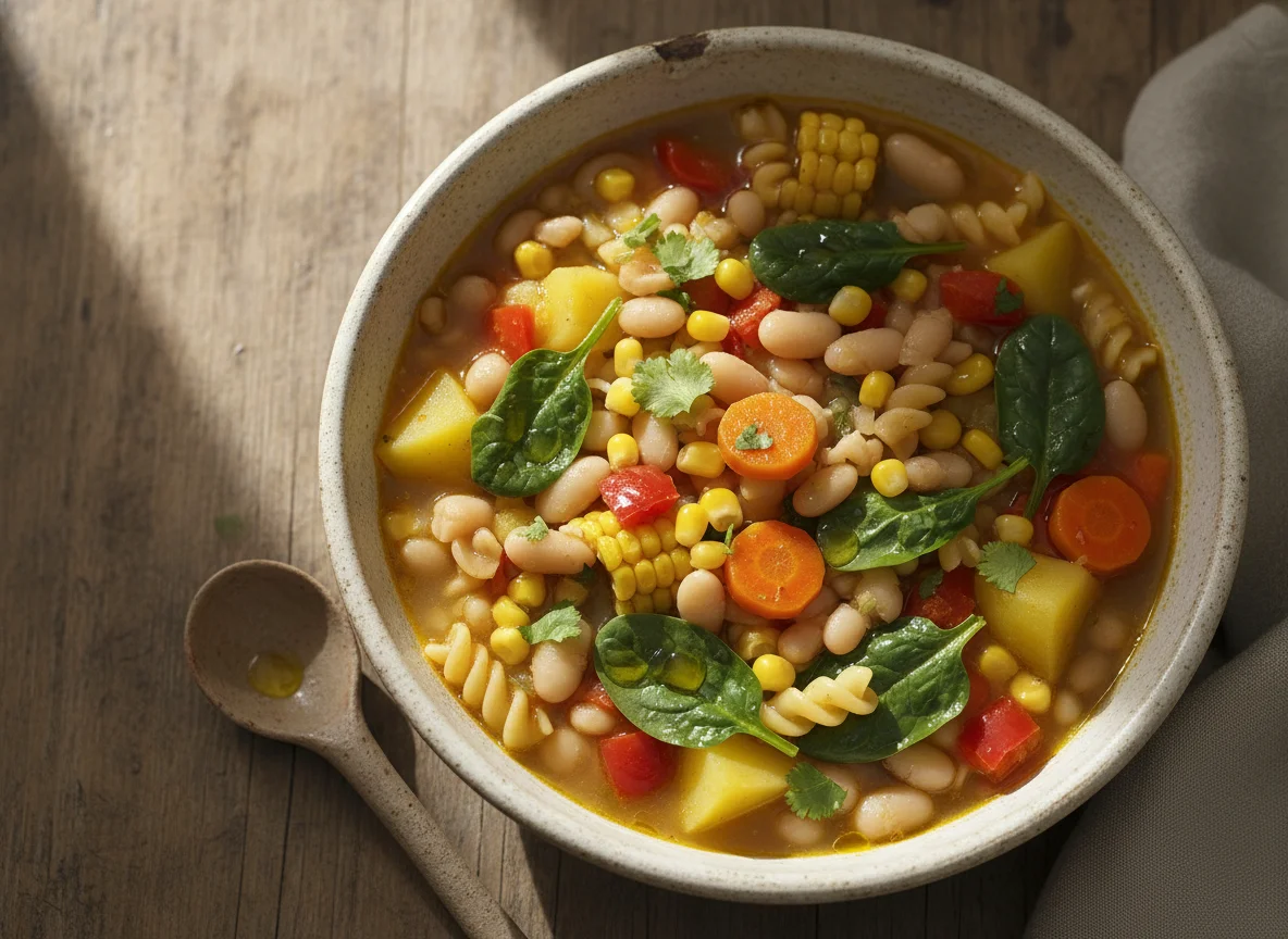 Cazuela de porotos con verduras photo