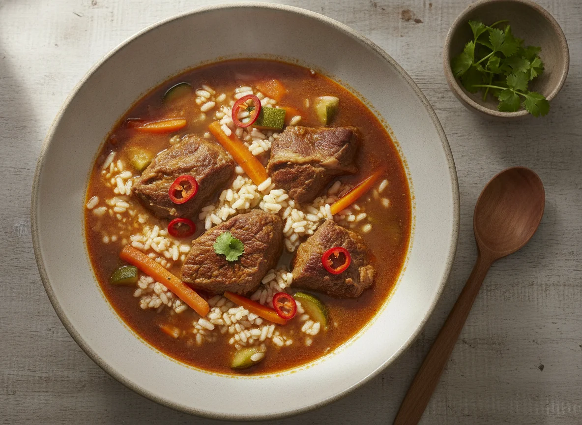Cazuela de vacuno con arroz photo