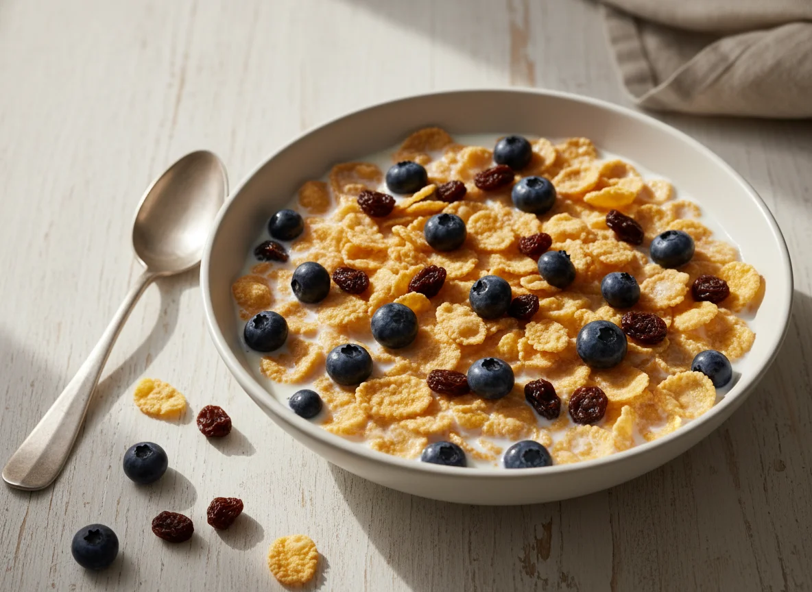 Cereal con arándanos y pasas photo