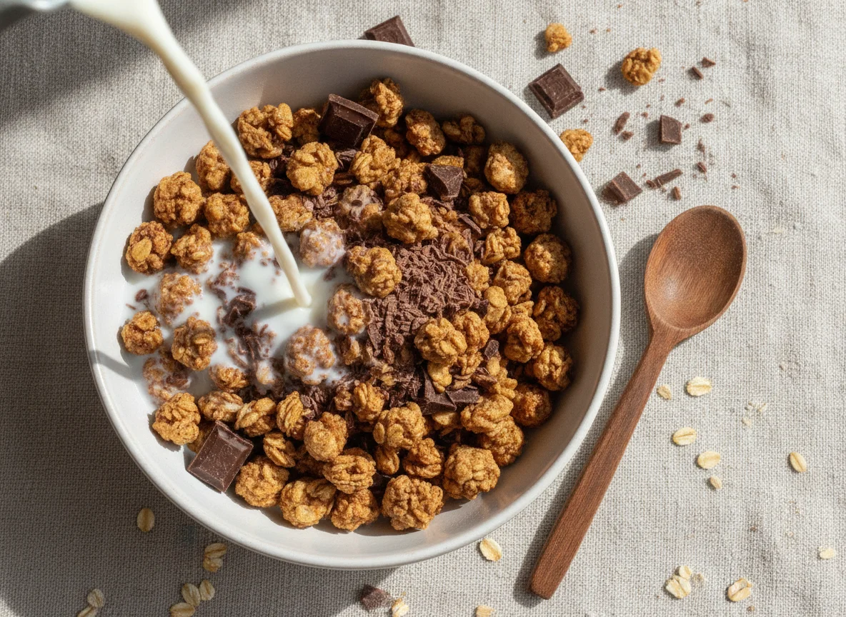 Cereal con granola y chocolate photo