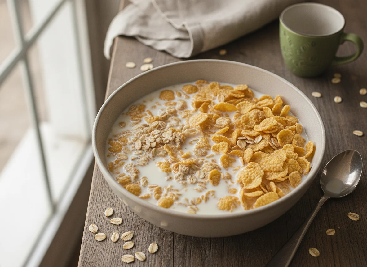 Cereales con leche y avena photo