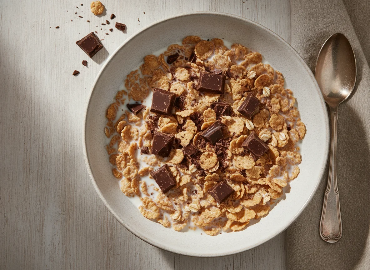 Cereales con leche y chocolate photo