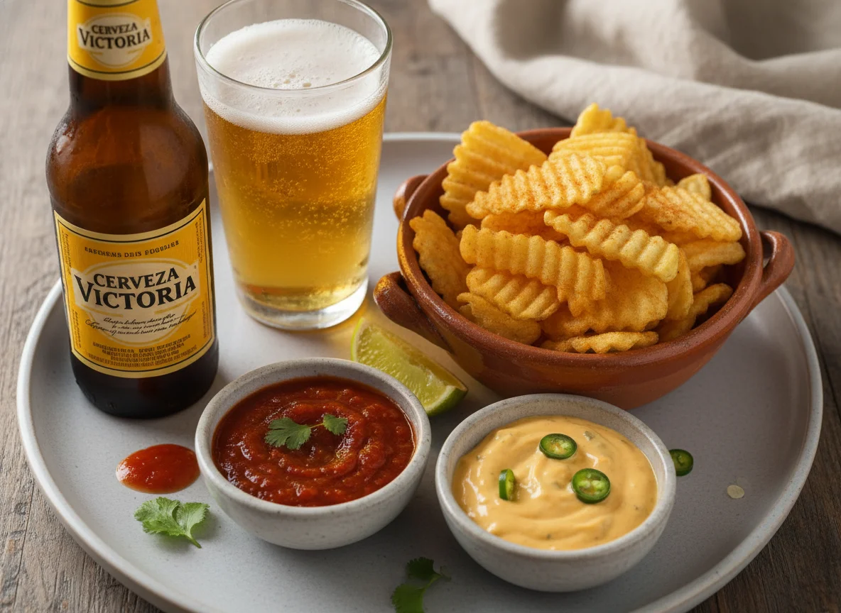 Cerveza y Papas con Salsa photo