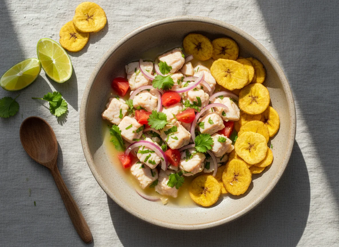 Ceviche con Chifles photo