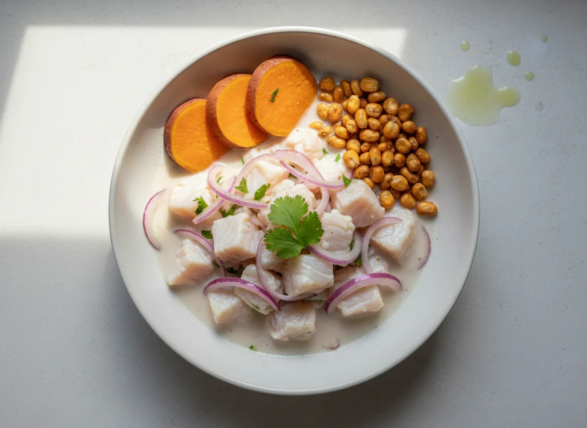 Ceviche con guarniciones photo