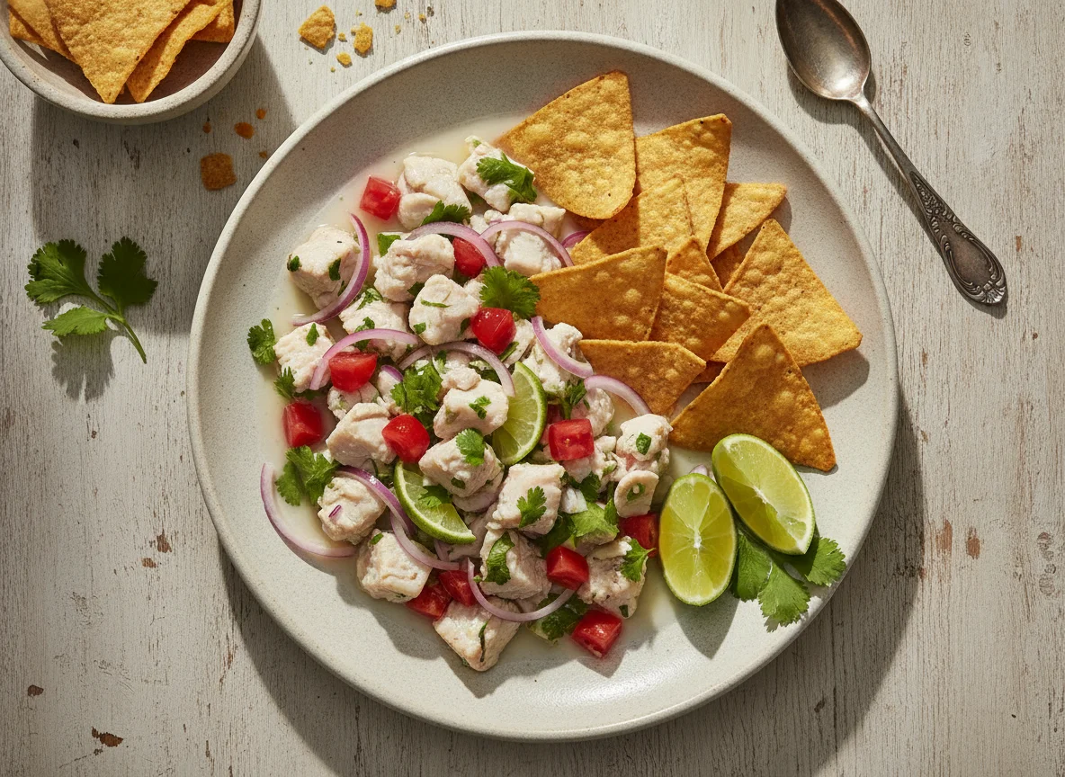 Ceviche con totopos photo