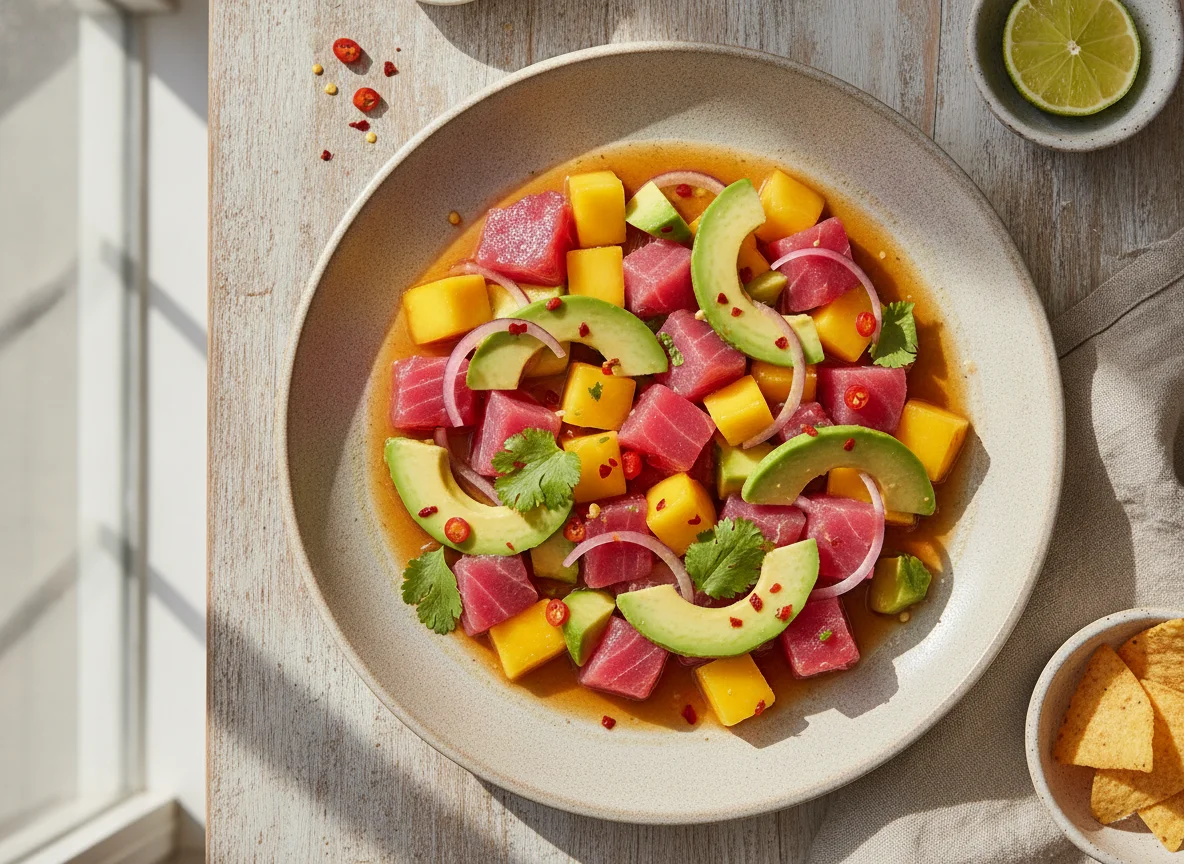 Ceviche de Atún con Mango y Aguacate photo