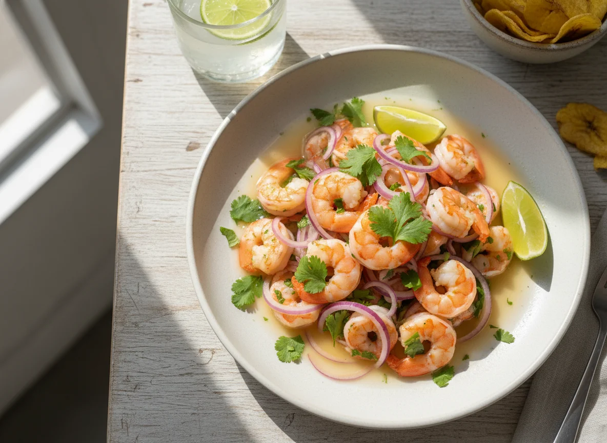 Ceviche de camarones photo