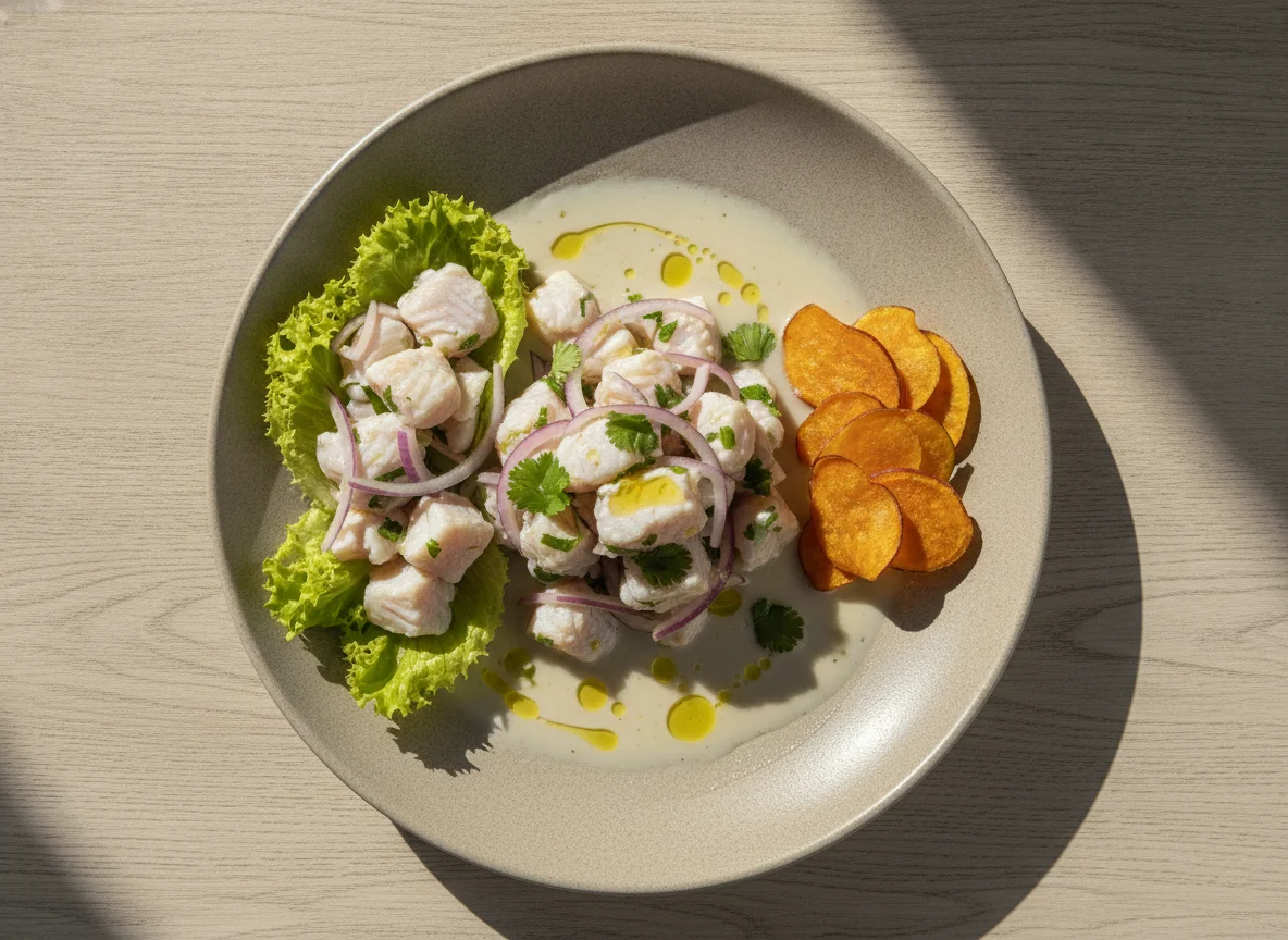 Ceviche de pescado blanco photo