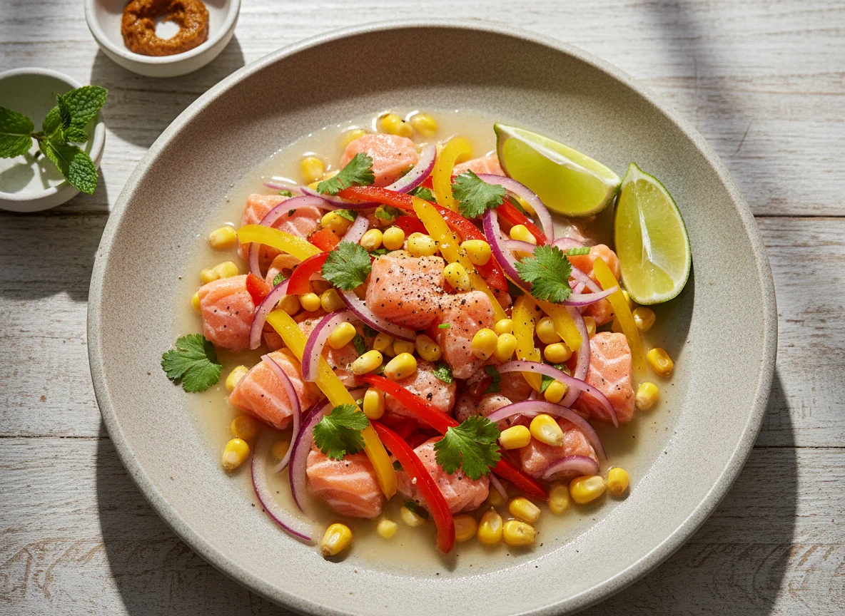 Ceviche de salmón photo