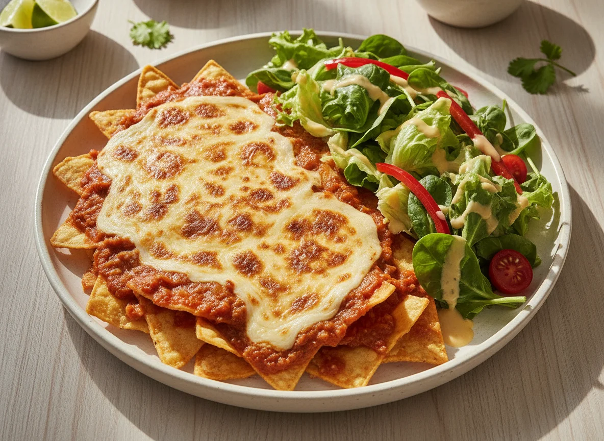 Chilaquiles con ensalada mixta photo