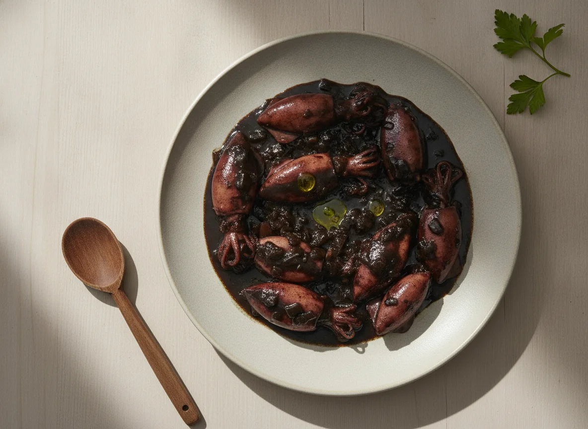Chipirones en su tinta photo