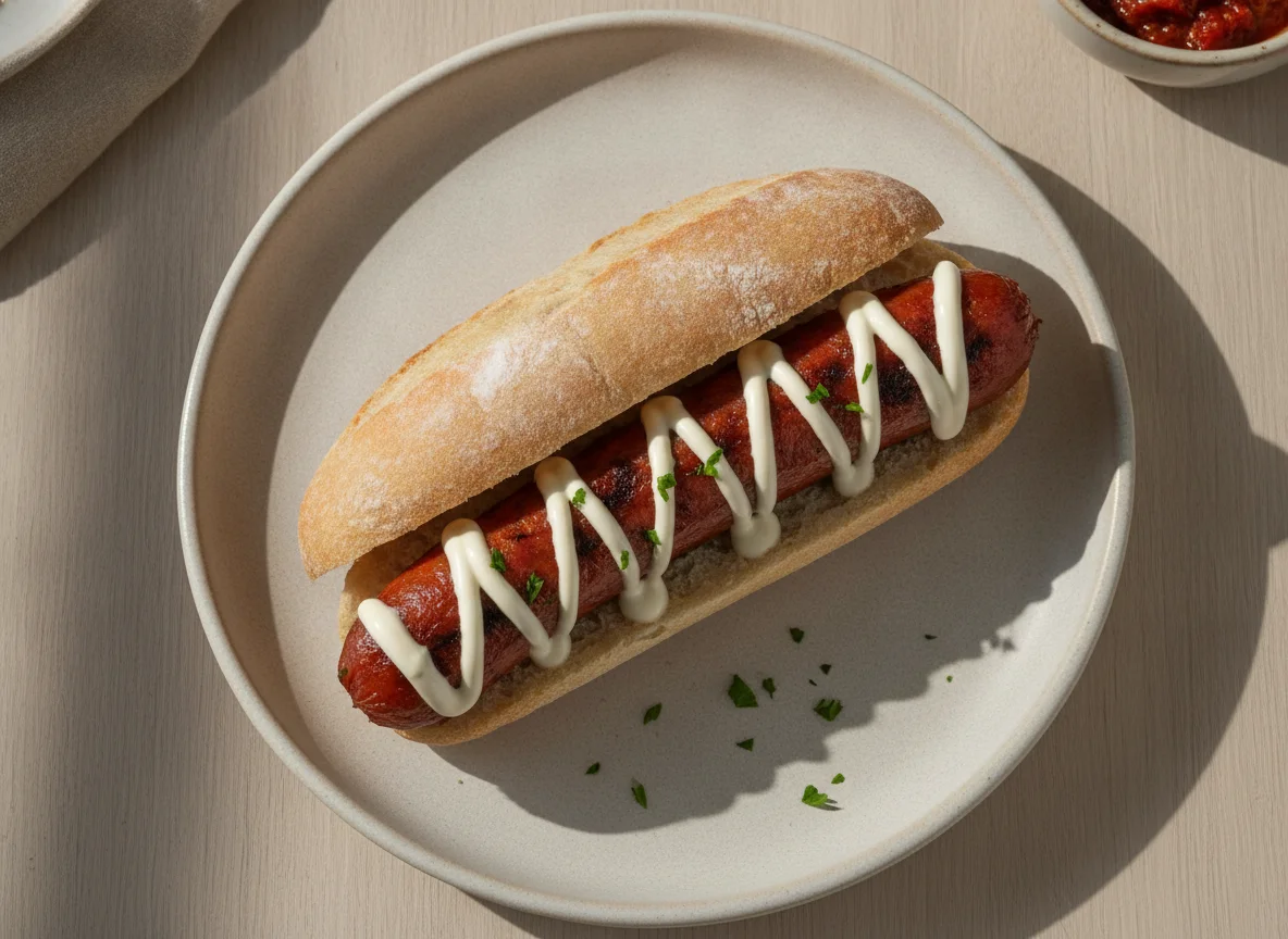 Choripán con mayonesa photo