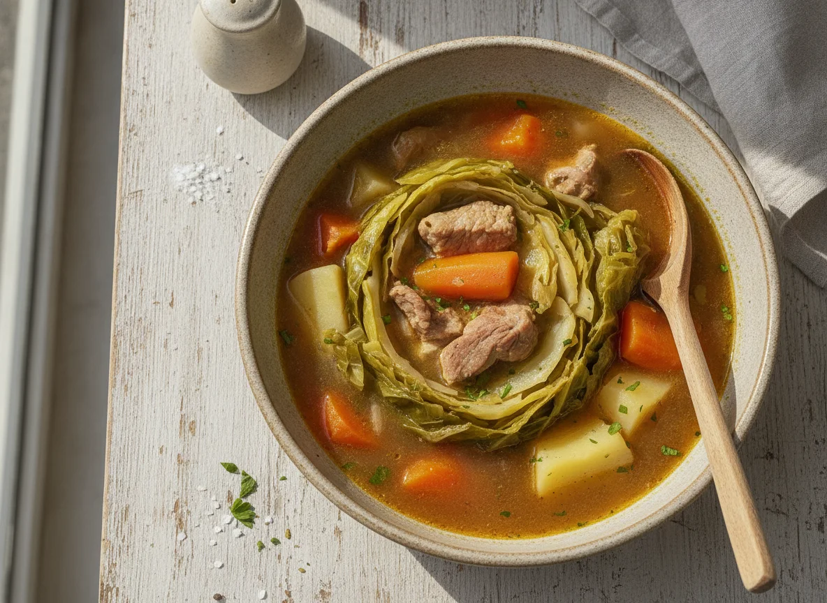 Cocido con col y verduras photo