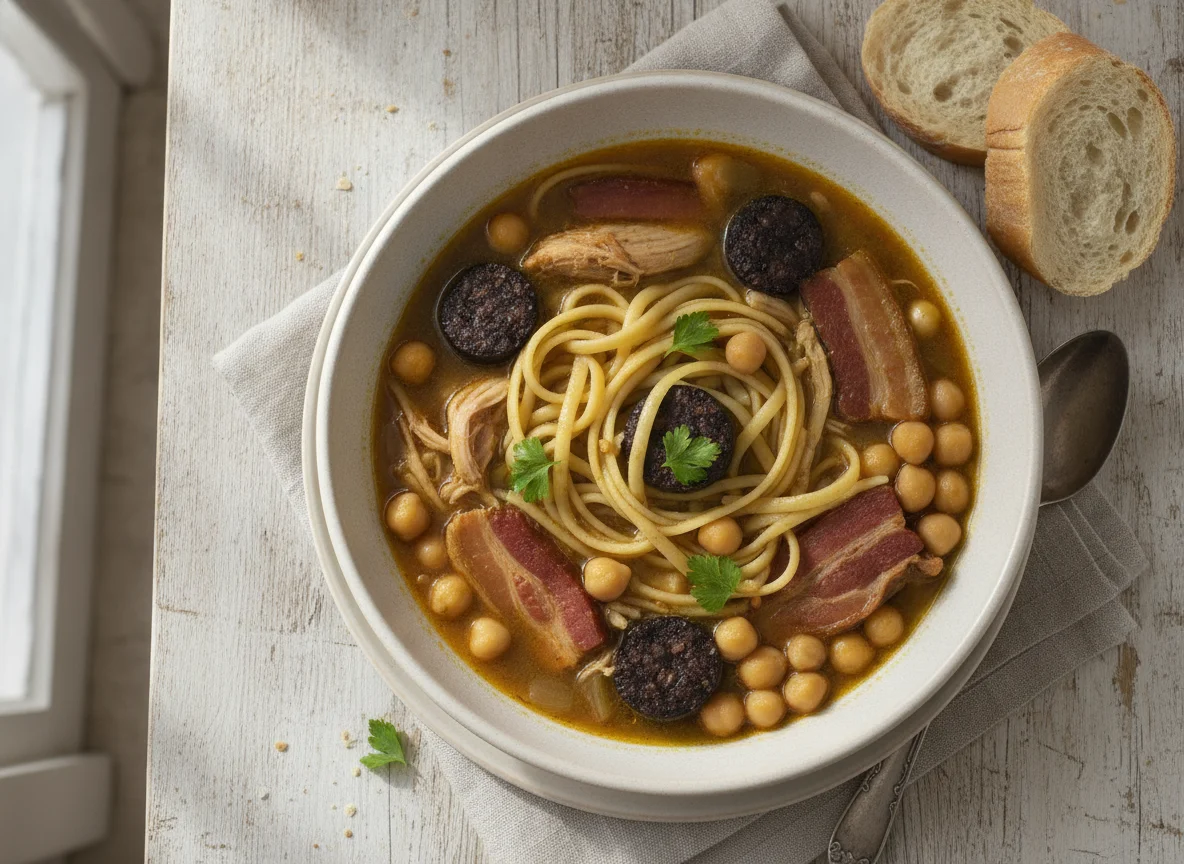 Cocido madrileño con fideos photo