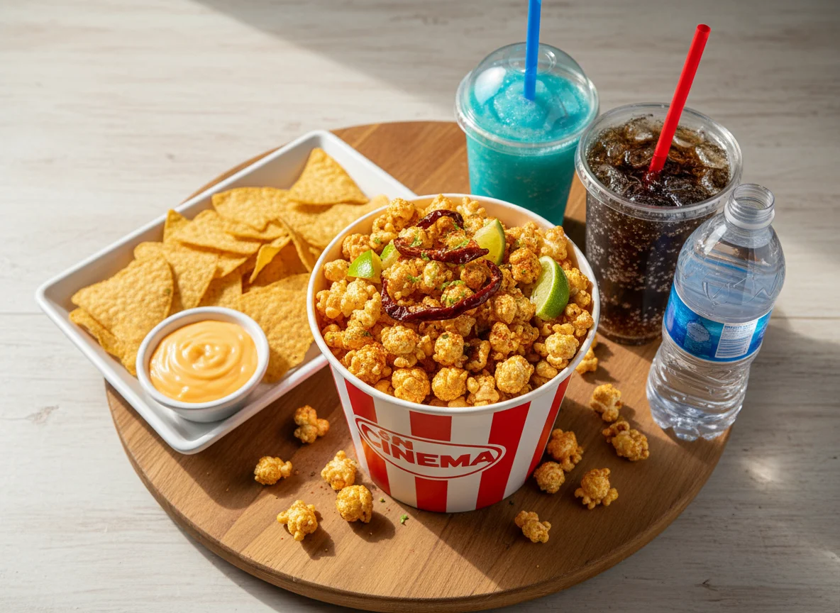 Combo de cine con palomitas, nachos y bebidas photo