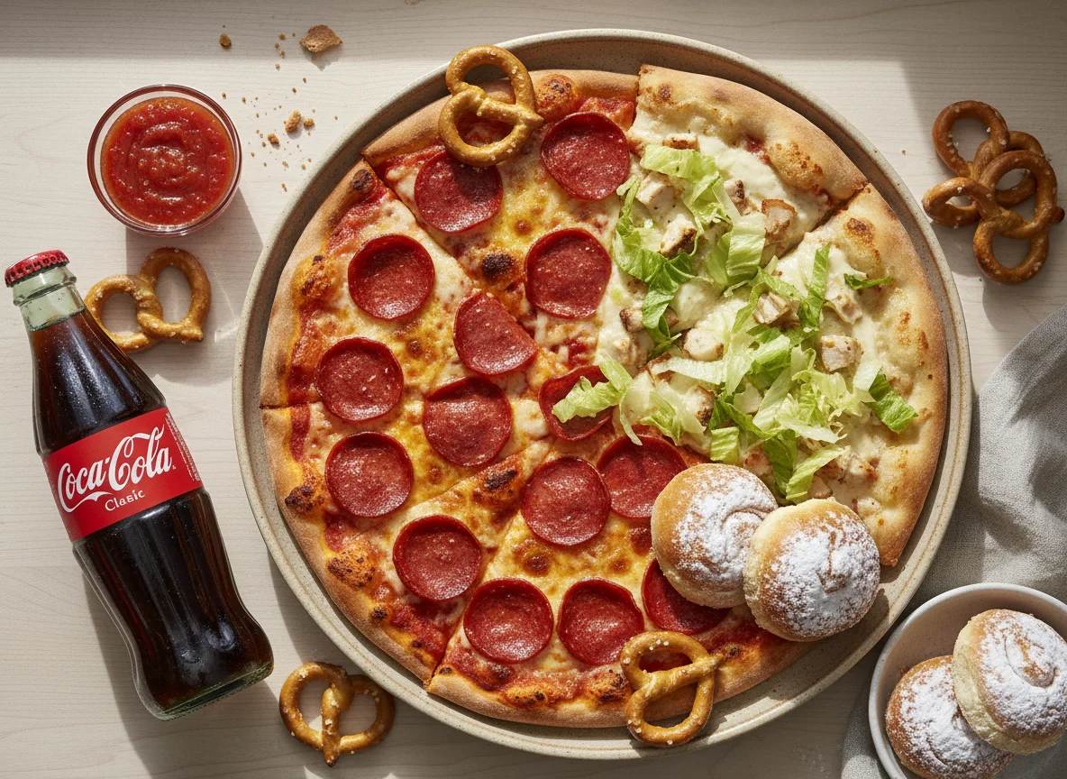 Comida de pizza y aperitivos photo