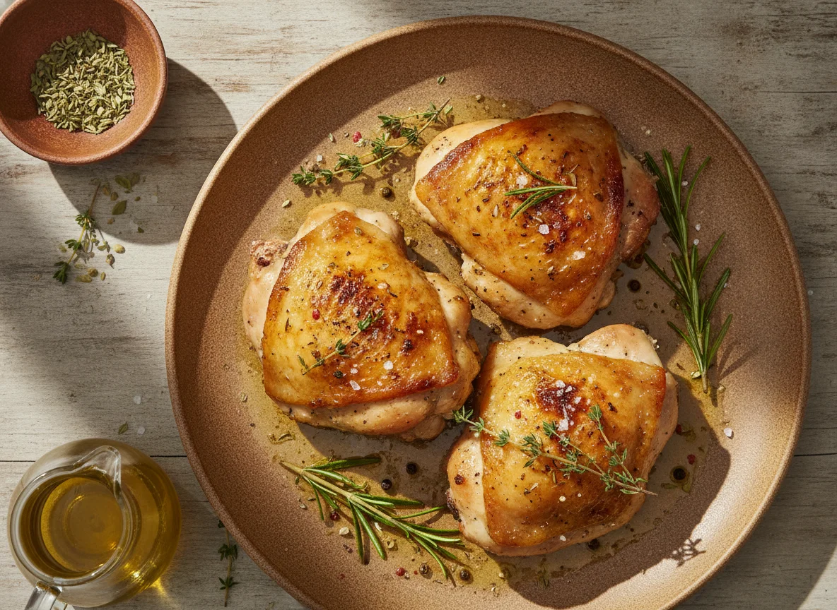 Contramuslos de pollo asados con hierbas photo