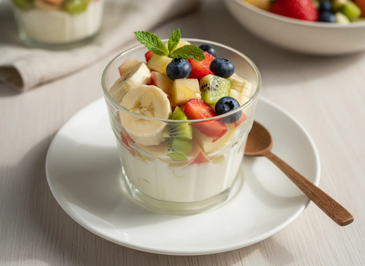 Copa de yogur con frutas photo
