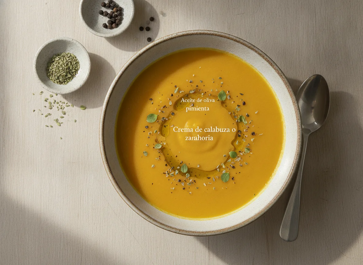 Crema de calabaza o zanahoria photo
