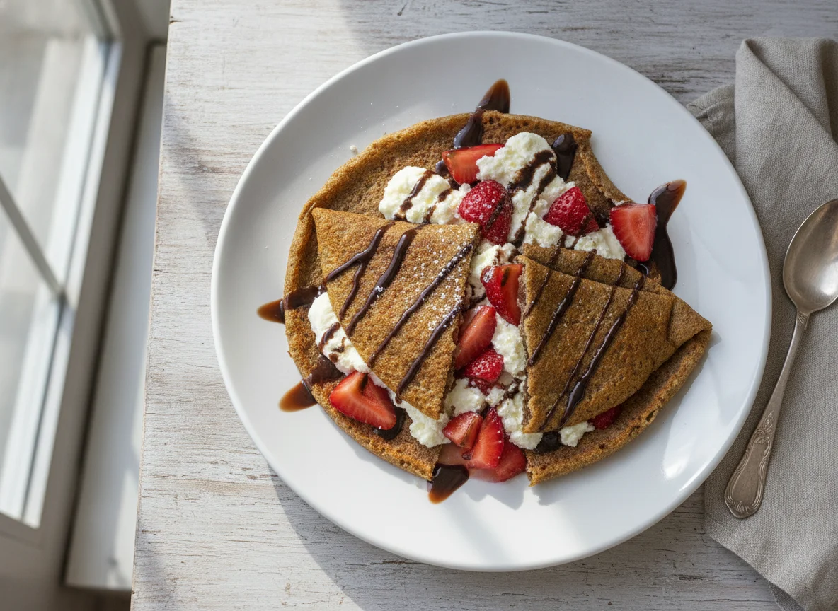 Crepa de chocolate y fresa photo