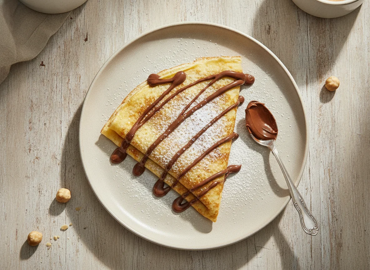 Crepe con Nutella y azúcar impalpable photo