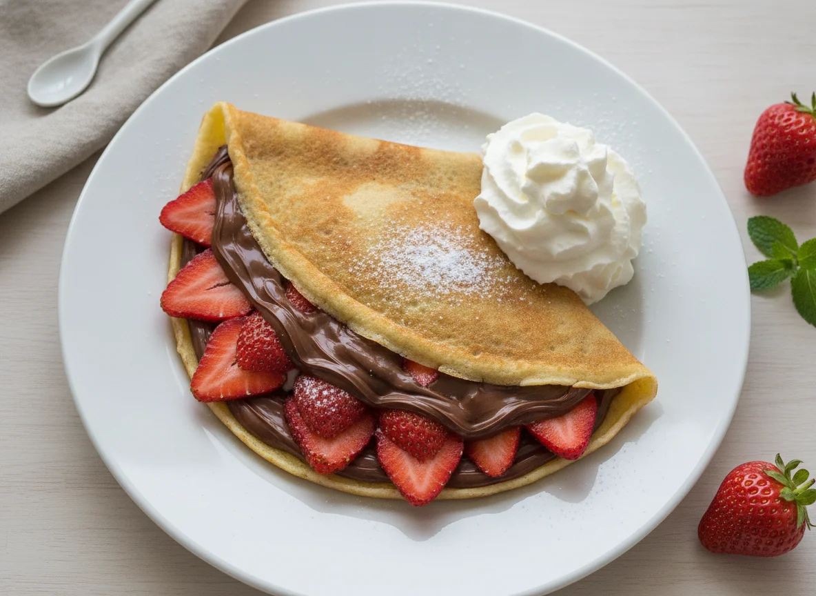 Crepe de Nutella y fresas con crema photo