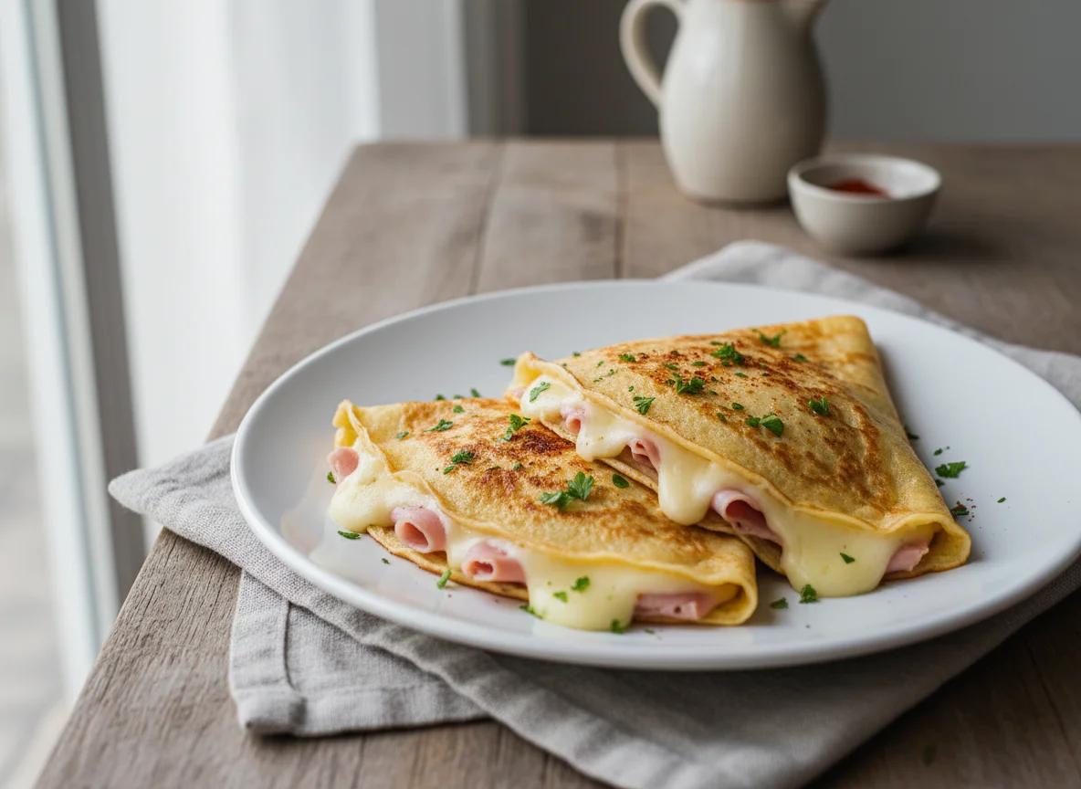 Crepes de jamón y queso photo