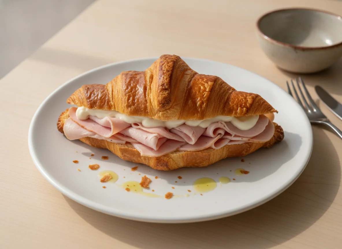 Croissant de jamón photo