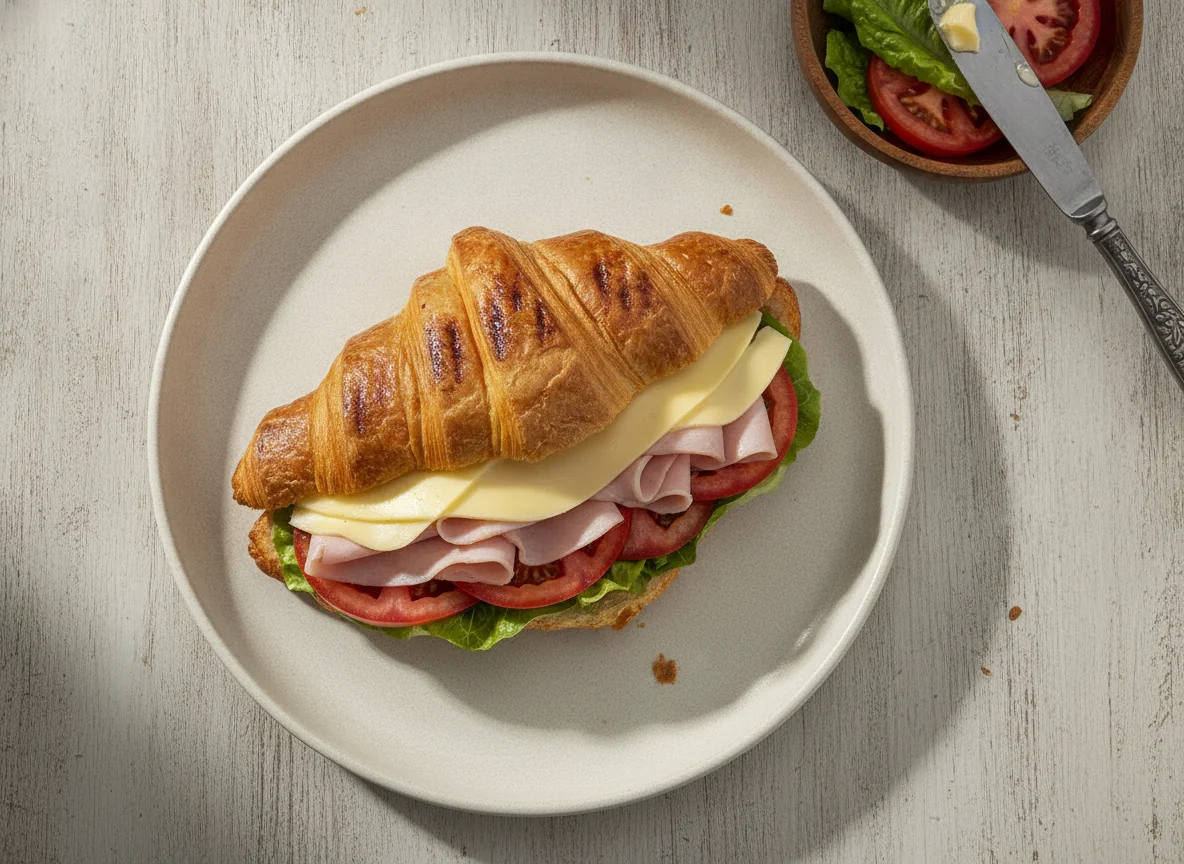Croissant relleno a la plancha photo