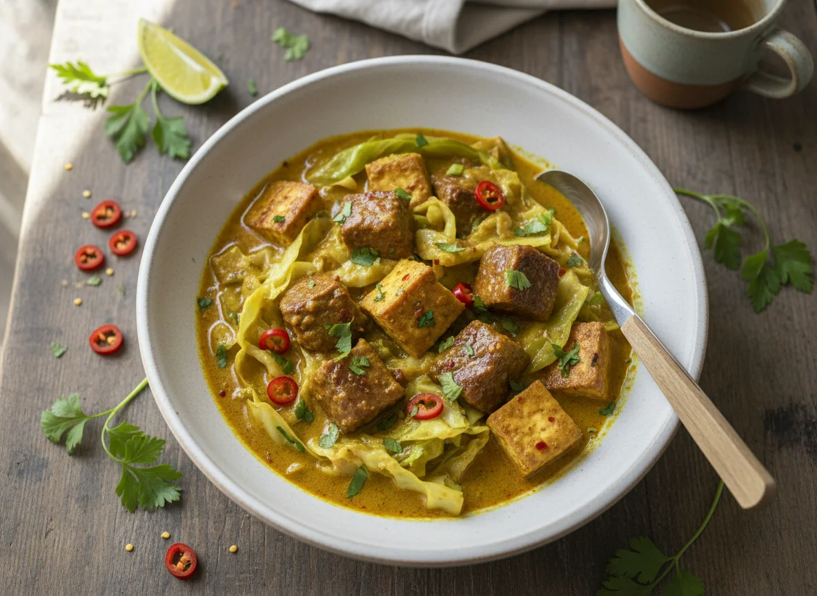 Curry de tofu y verduras photo