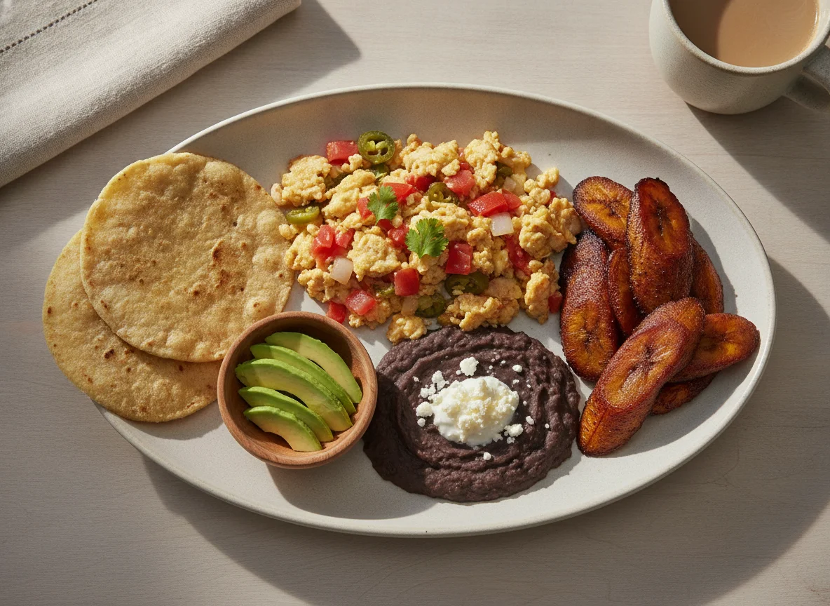 Desayuno Chapín con Huevos a la Mexicana photo