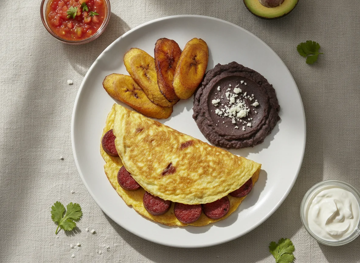 Desayuno Chapín con Tortilla de Huevo y Chorizo photo
