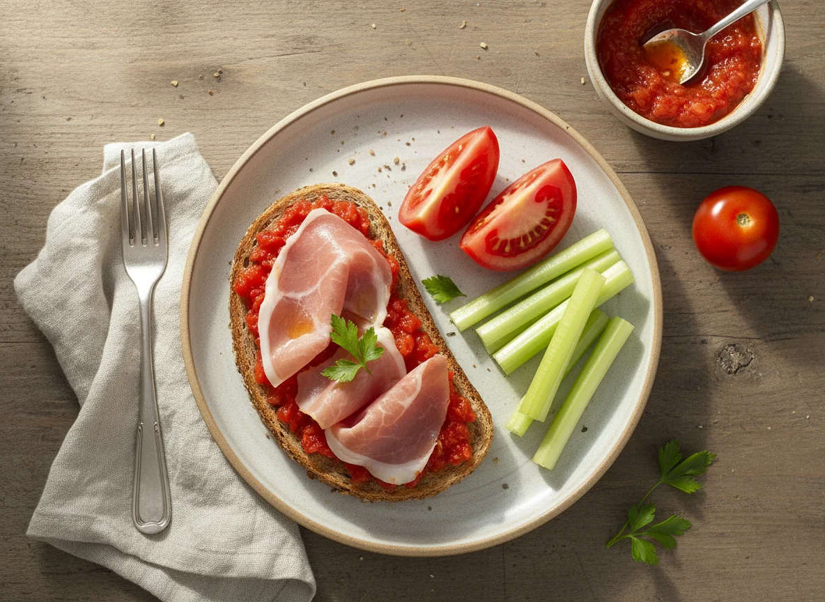 Desayuno con jamón y apio photo