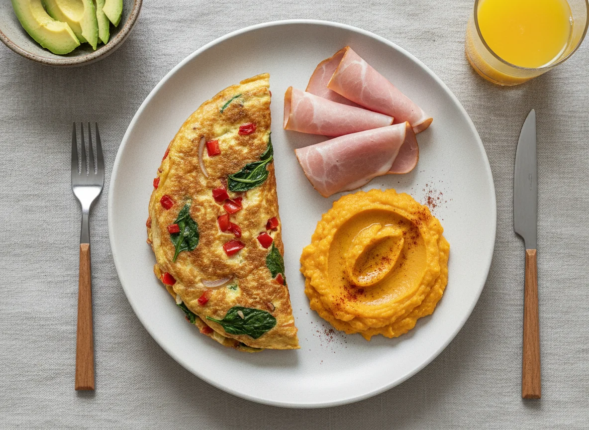 Desayuno con tortilla y camote photo